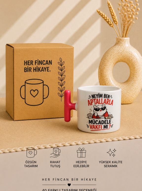 Esprili Kedili T Kulp Bardak